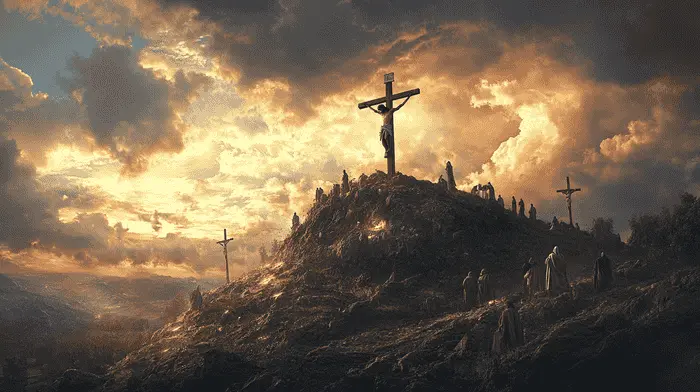 Three crosses on Golgotha